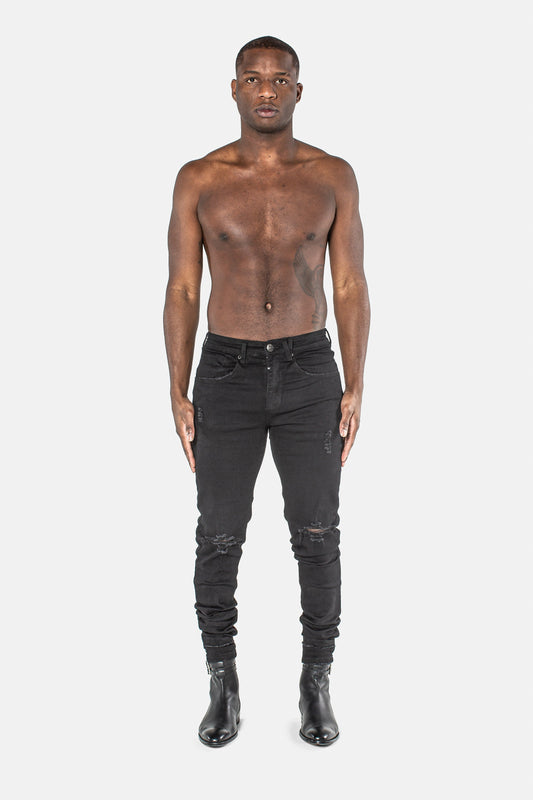 DS denim 203 Rockstars - Destroyed Double Stacked Black