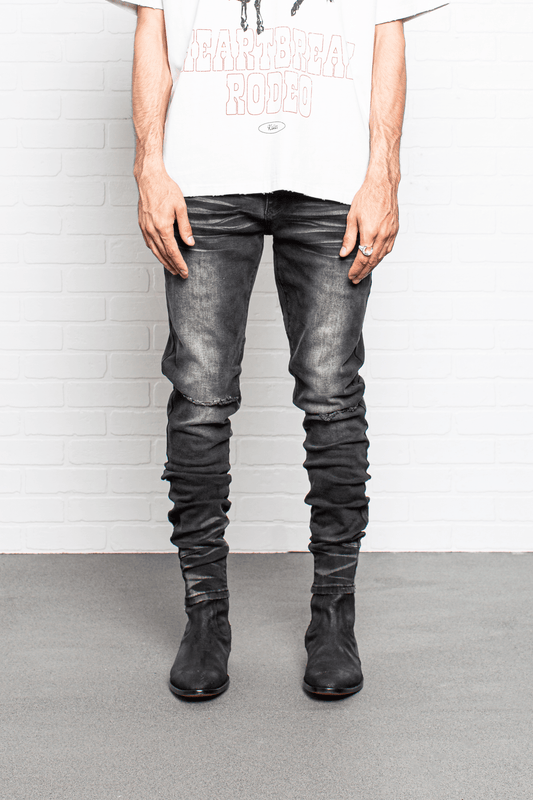 DS denim 203 Rockstars - Destroyed Whisker Black