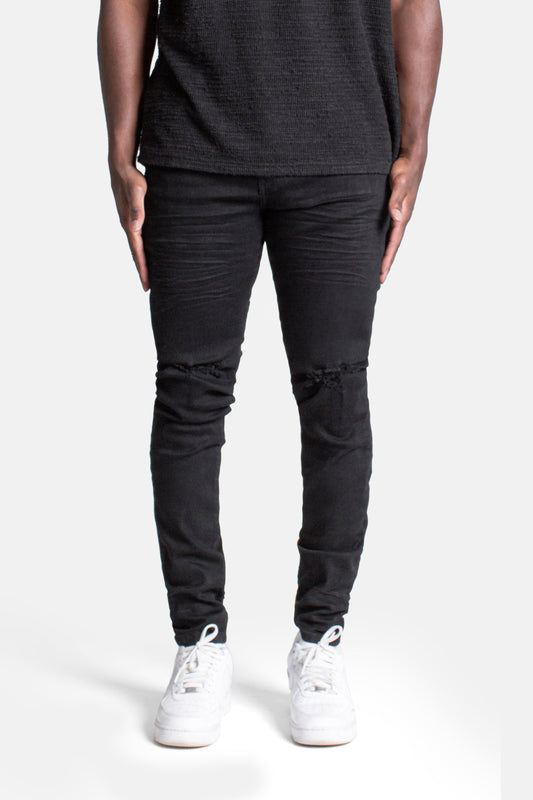 JM denim 203 Skinny - Destroyed Black