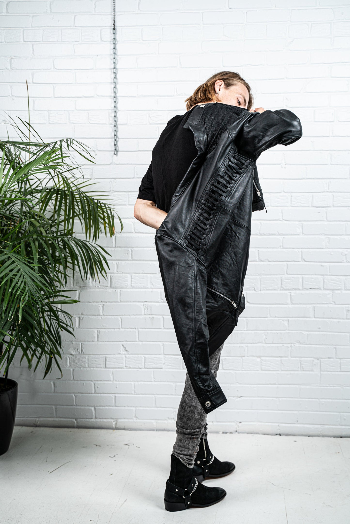 LB Two Tone Rider Jacket - Black