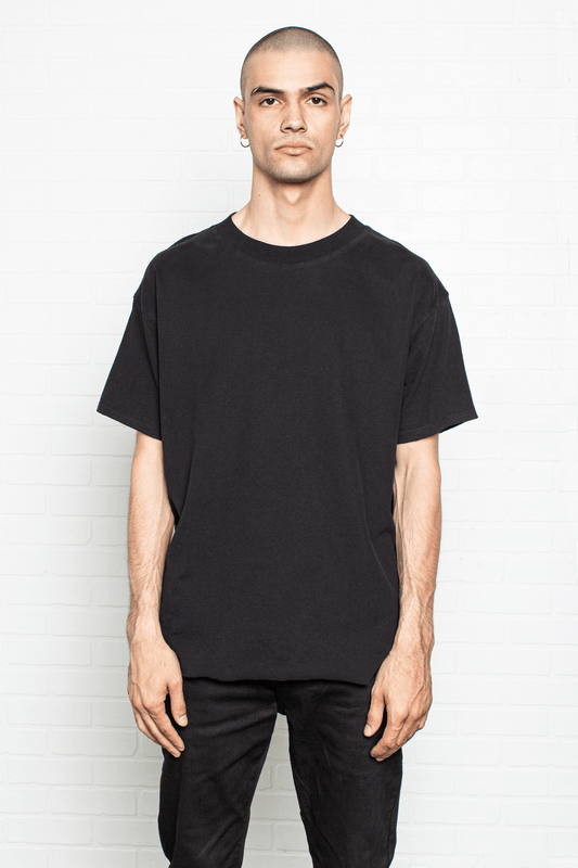 VE Cotton Tee - Black (Raw Hem)