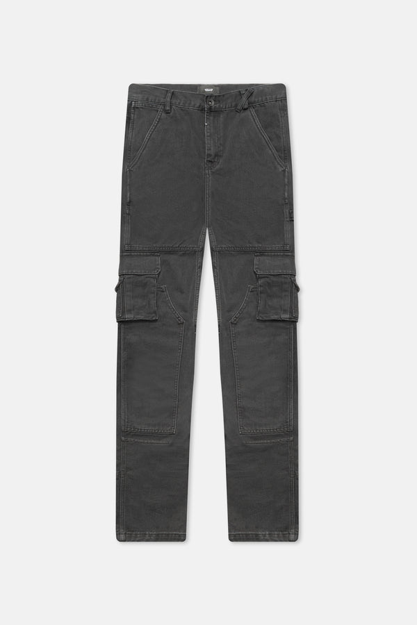 BLACK STRAIGHT RELAXED CARGOS 024