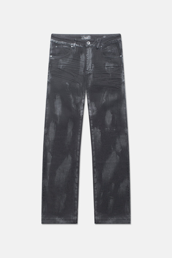 WAXED BLACK RELAXED STRAIGHT CUT 032