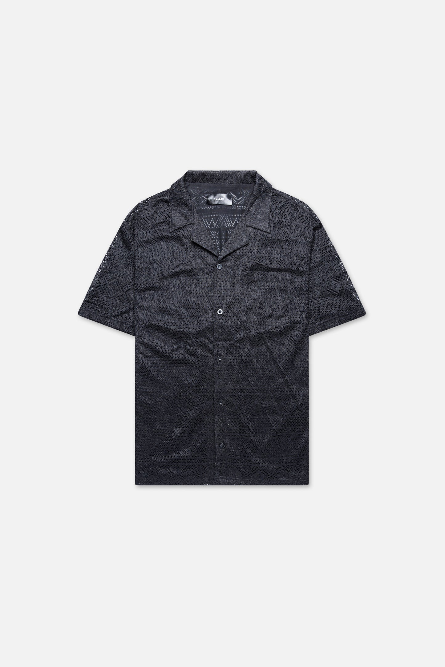 BLACK HEAVY LACE RESORT SHIRT 053