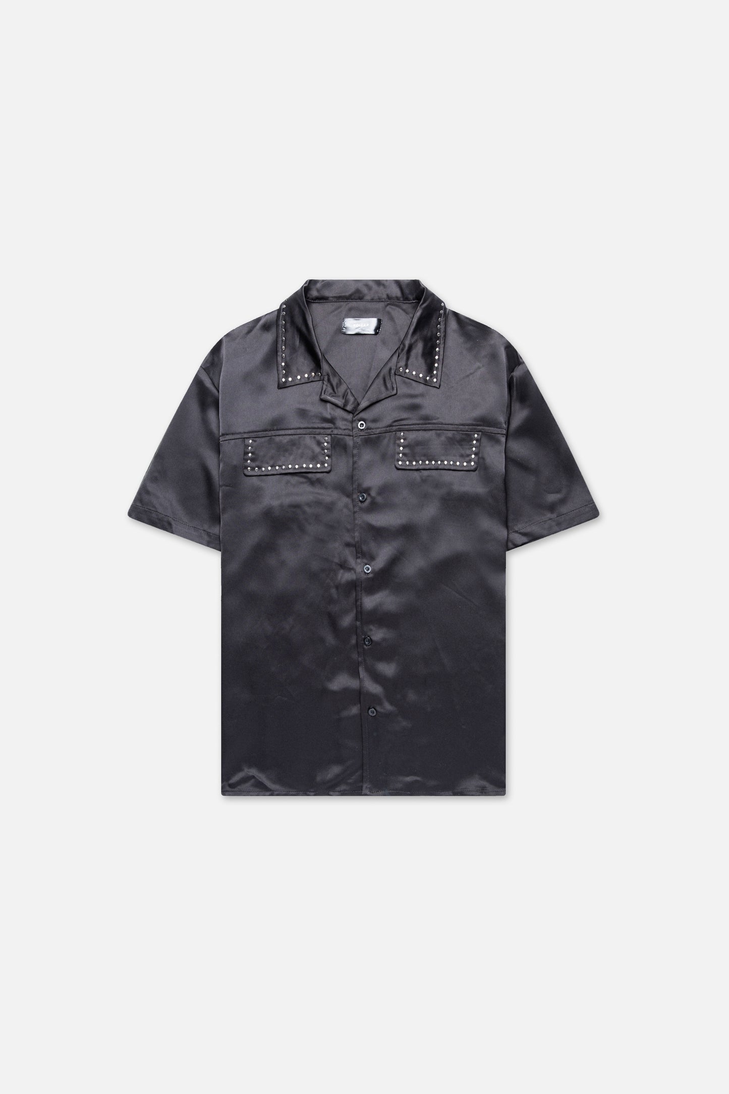 Black Studded Resort Shirt 055