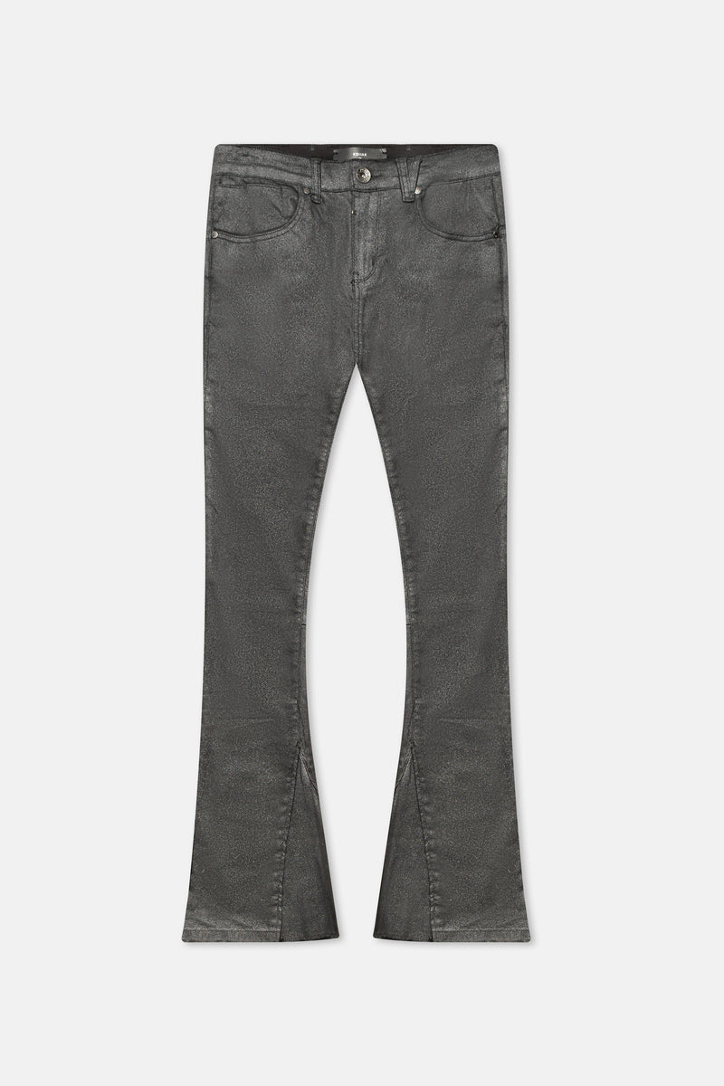 BLACK FROSTED SKINNY FLARES 006
