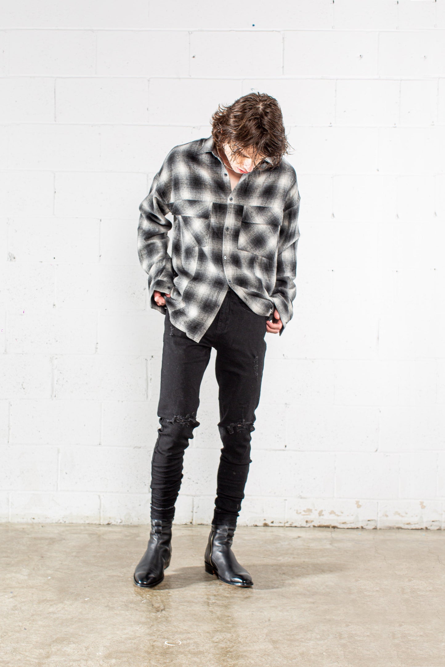 DS denim 203 Rockstars - Destroyed Double Stacked Black