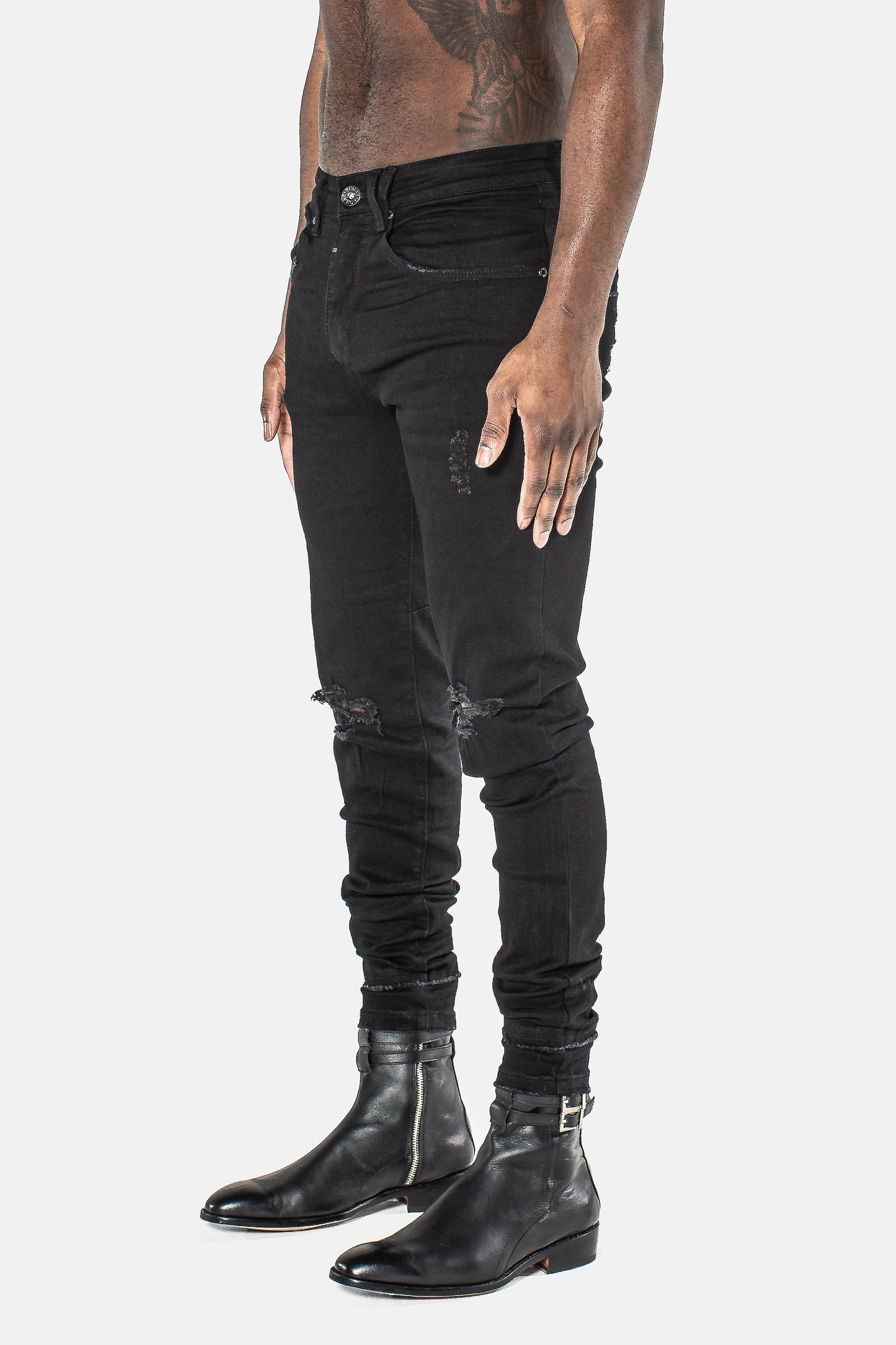 DS denim 203 Rockstars - Destroyed Double Stacked Black