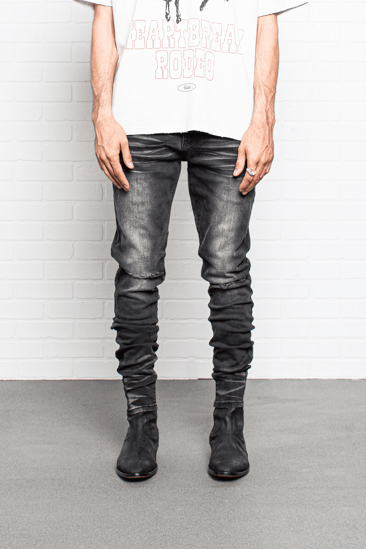 DS denim 203 Rockstars - Destroyed Whisker Black