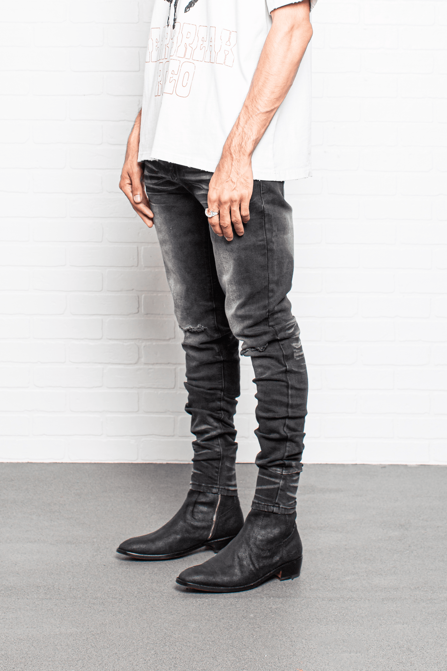 DS denim 203 Rockstars - Destroyed Whisker Black
