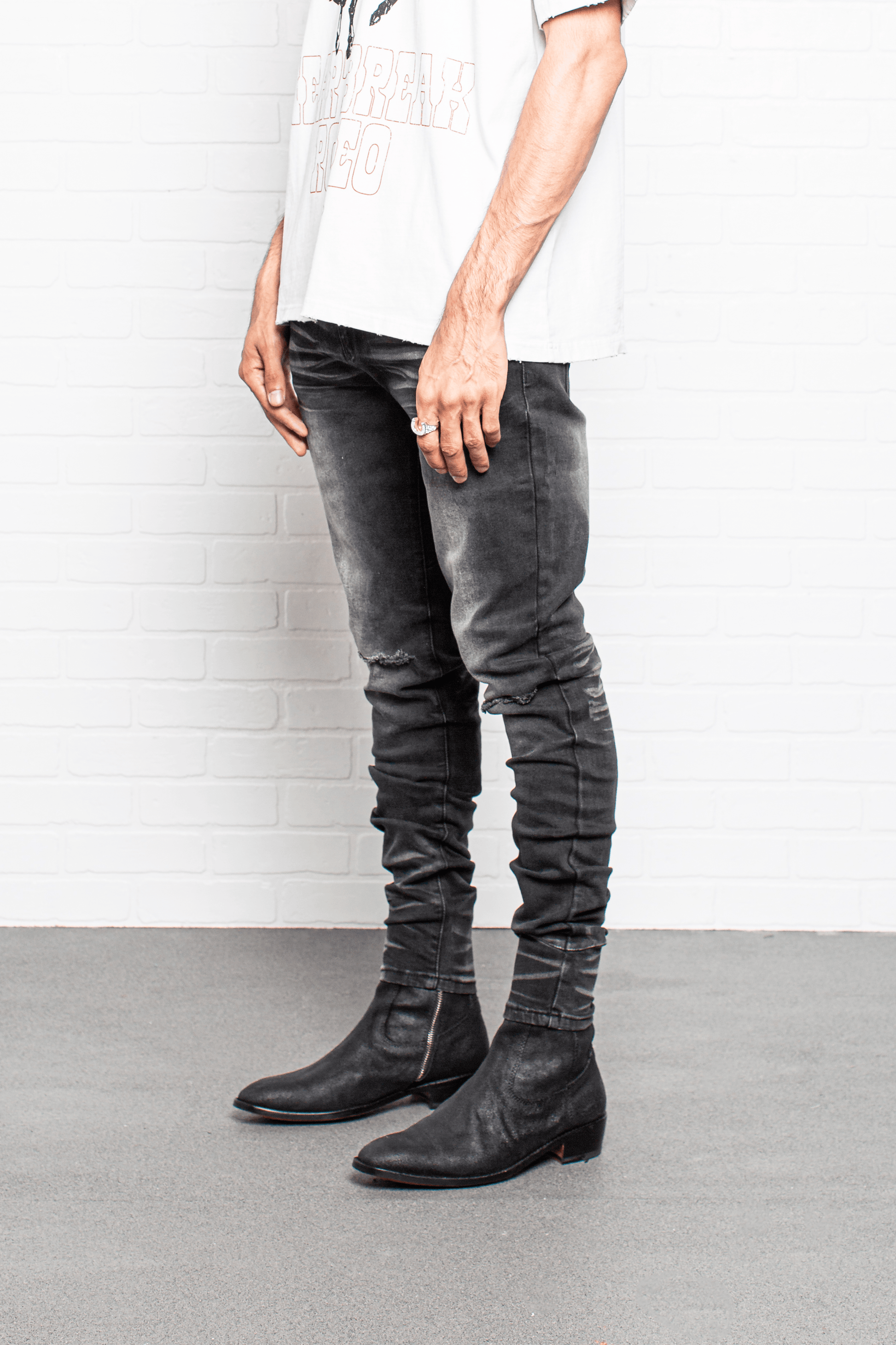 DS denim 203 Rockstars - Destroyed Whisker Black