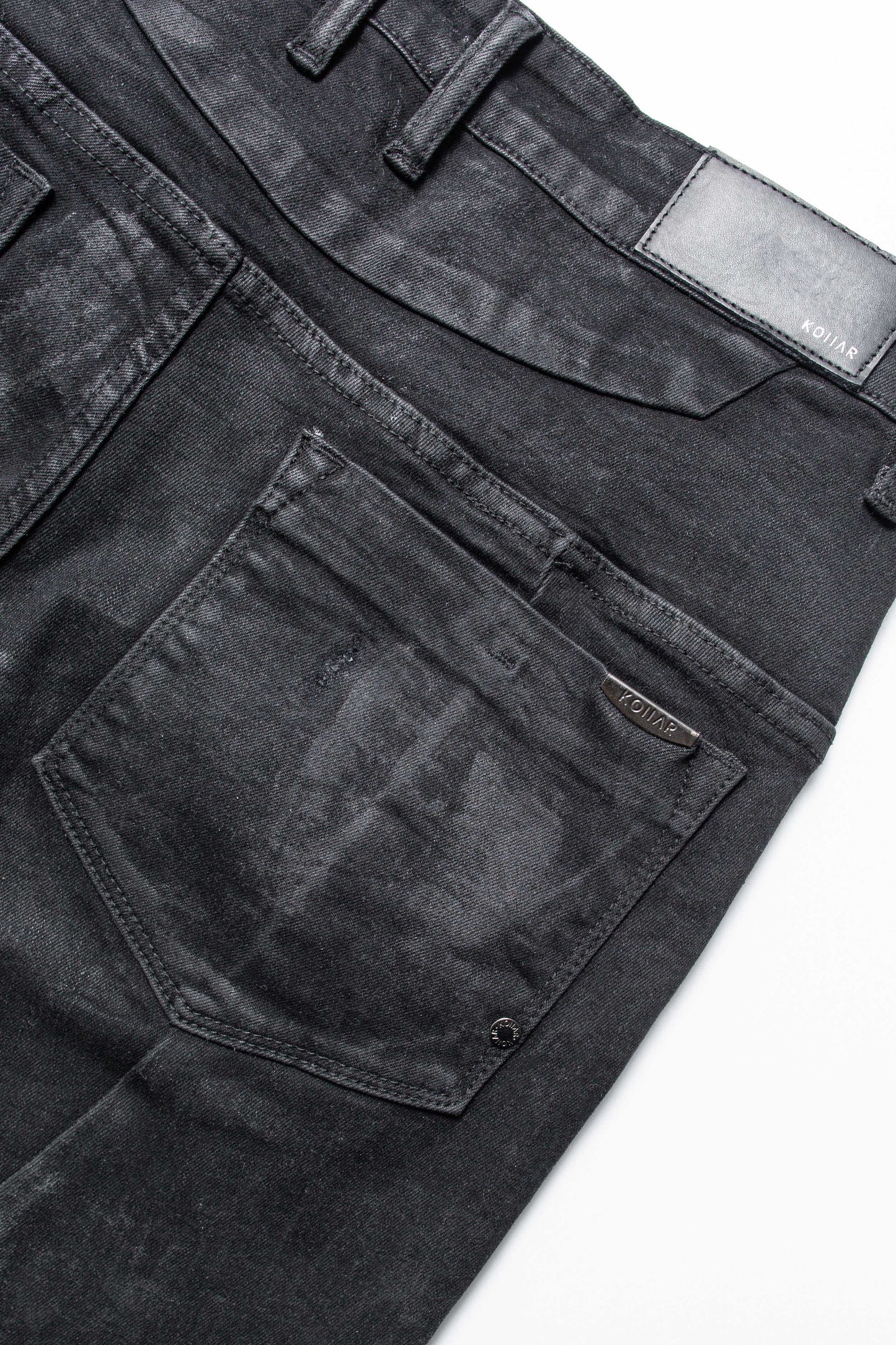 DS denim 708 Slim Flare - Coated Black