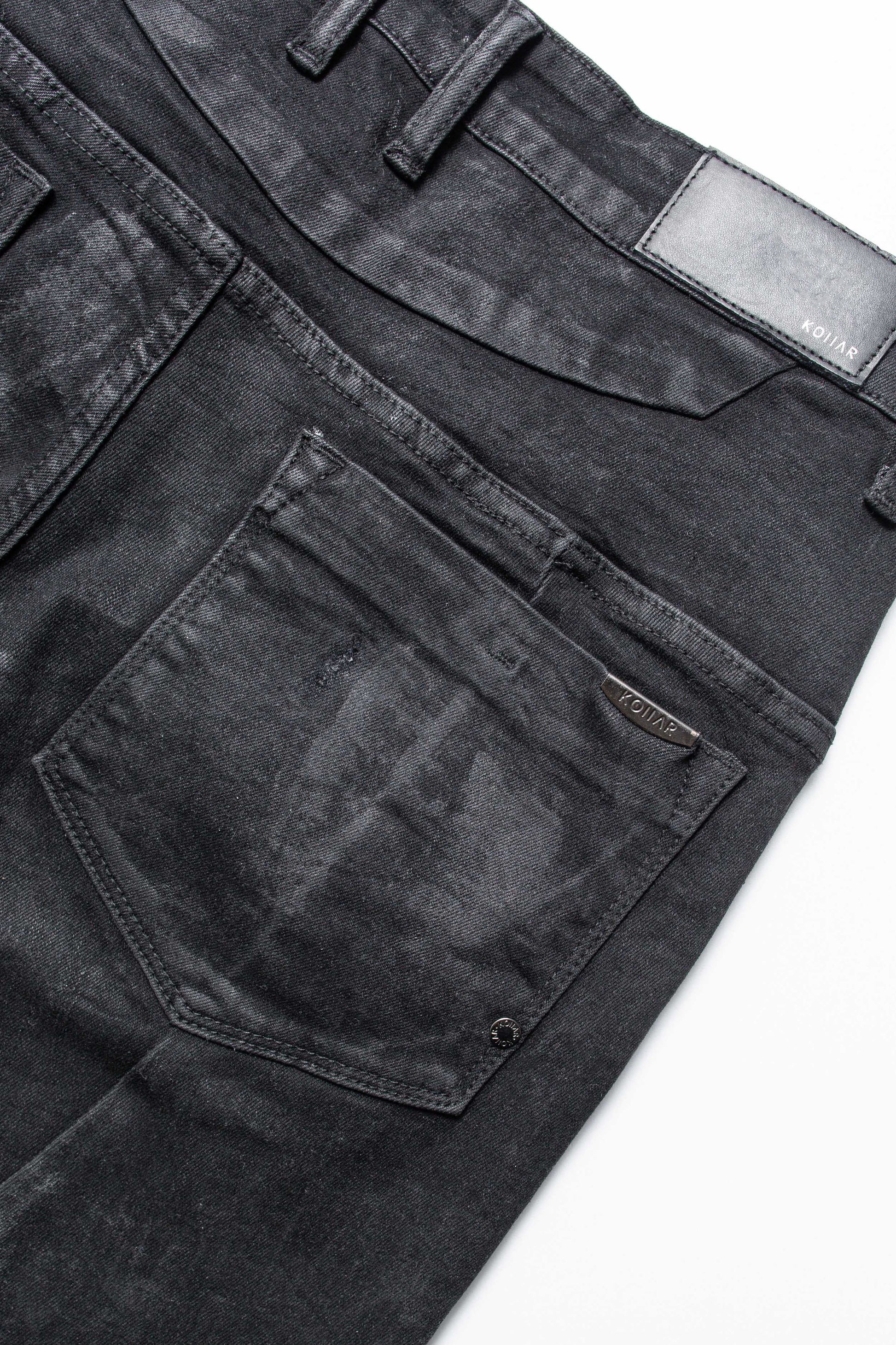 DS denim 708 Slim Flare - Coated Black
