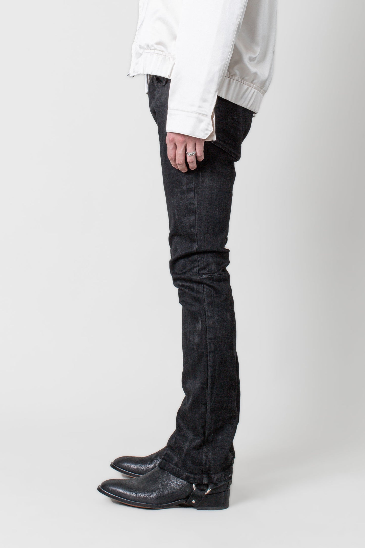 DS denim 708 Slim Flare - Coated Black