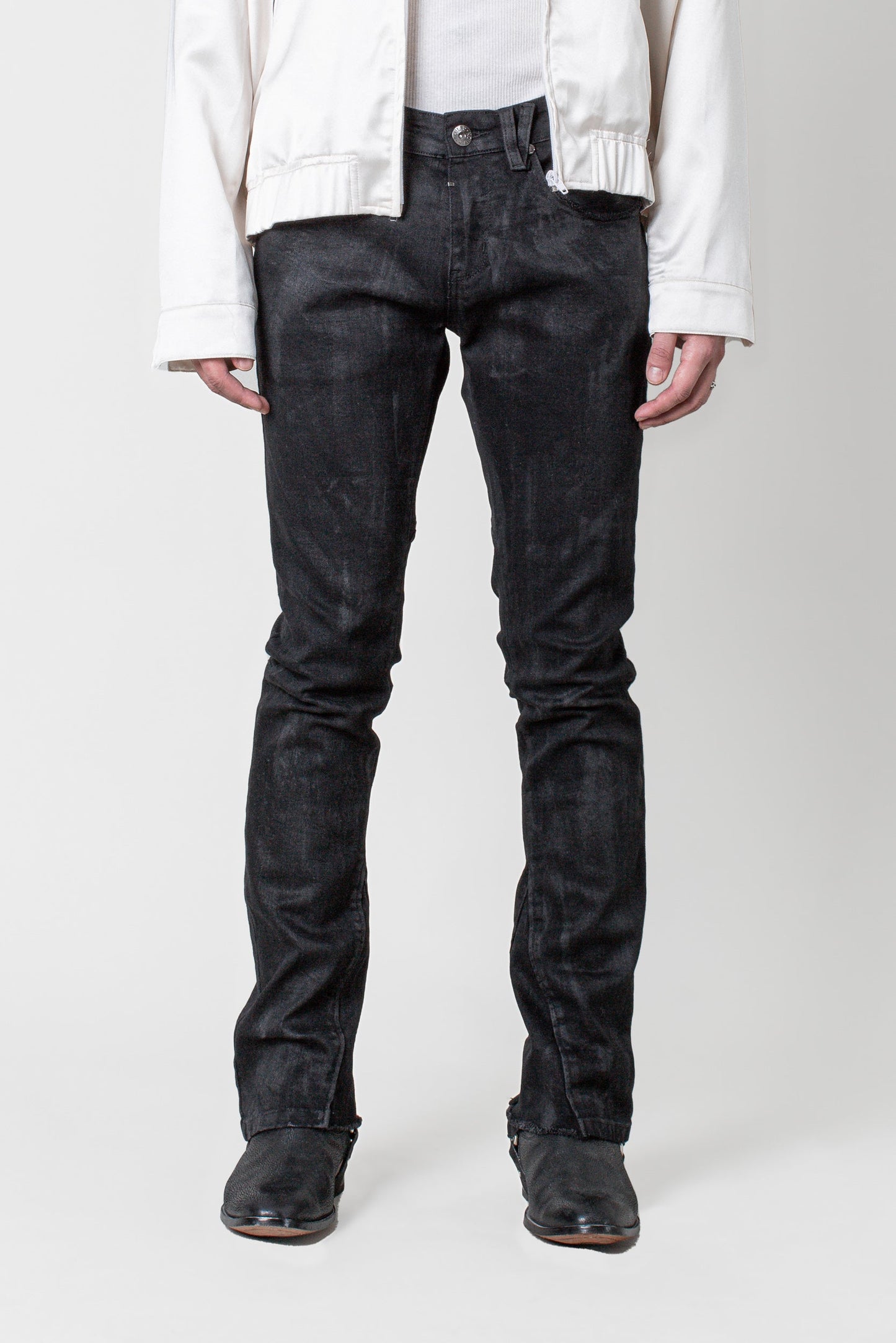 DS denim 708 Slim Flare - Coated Black
