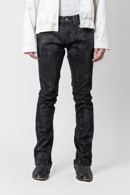 DS denim 708 Slim Flare - Coated Black