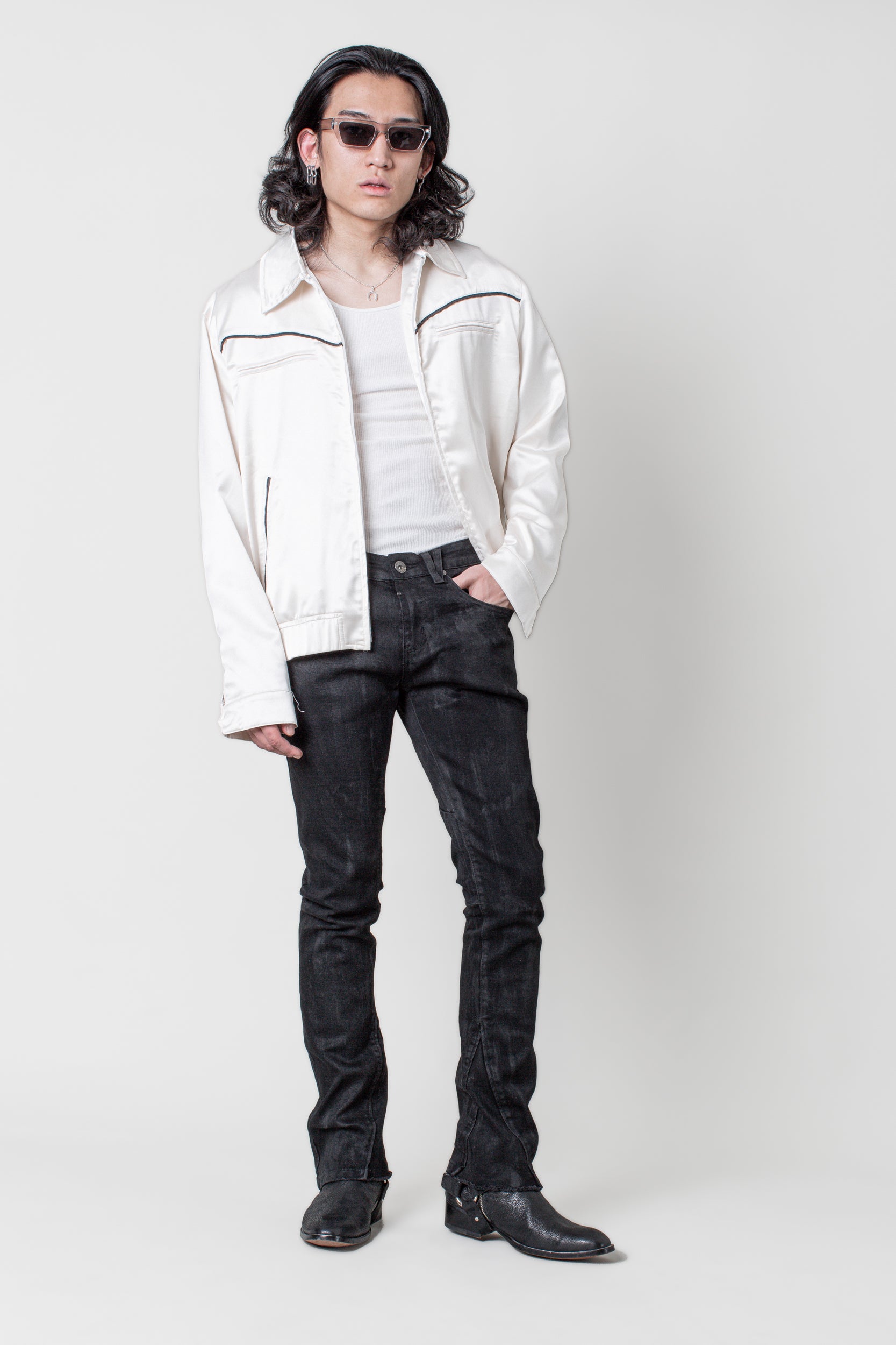 DS denim 708 Slim Flare - Coated Black