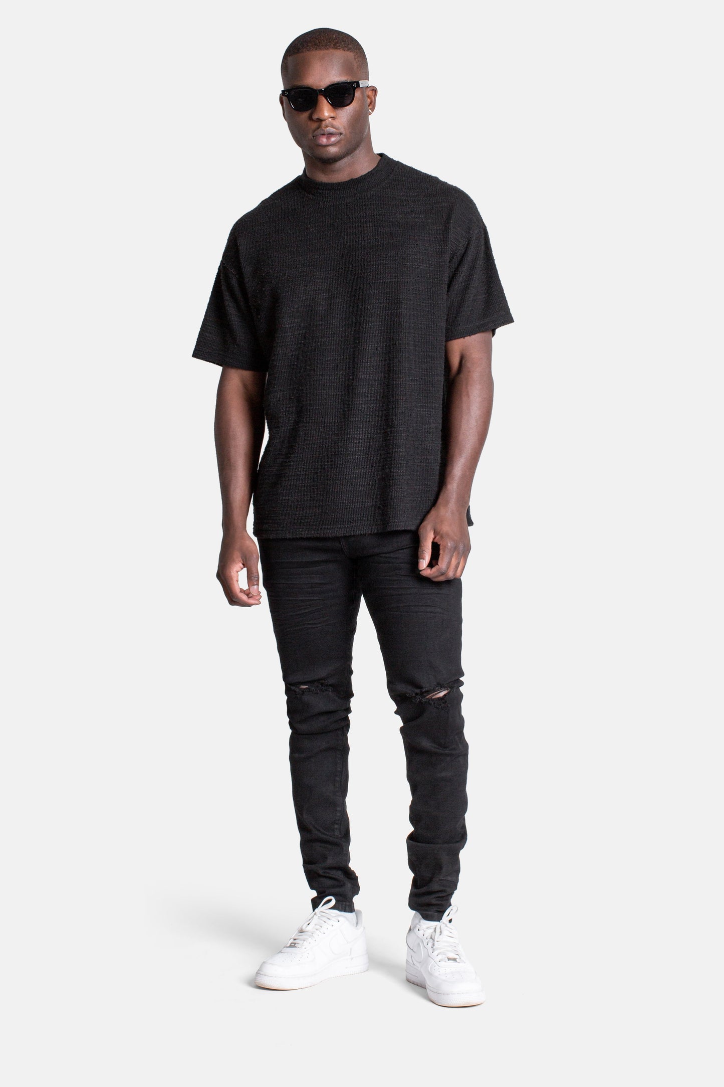 JM denim 203 Skinny - Destroyed Black