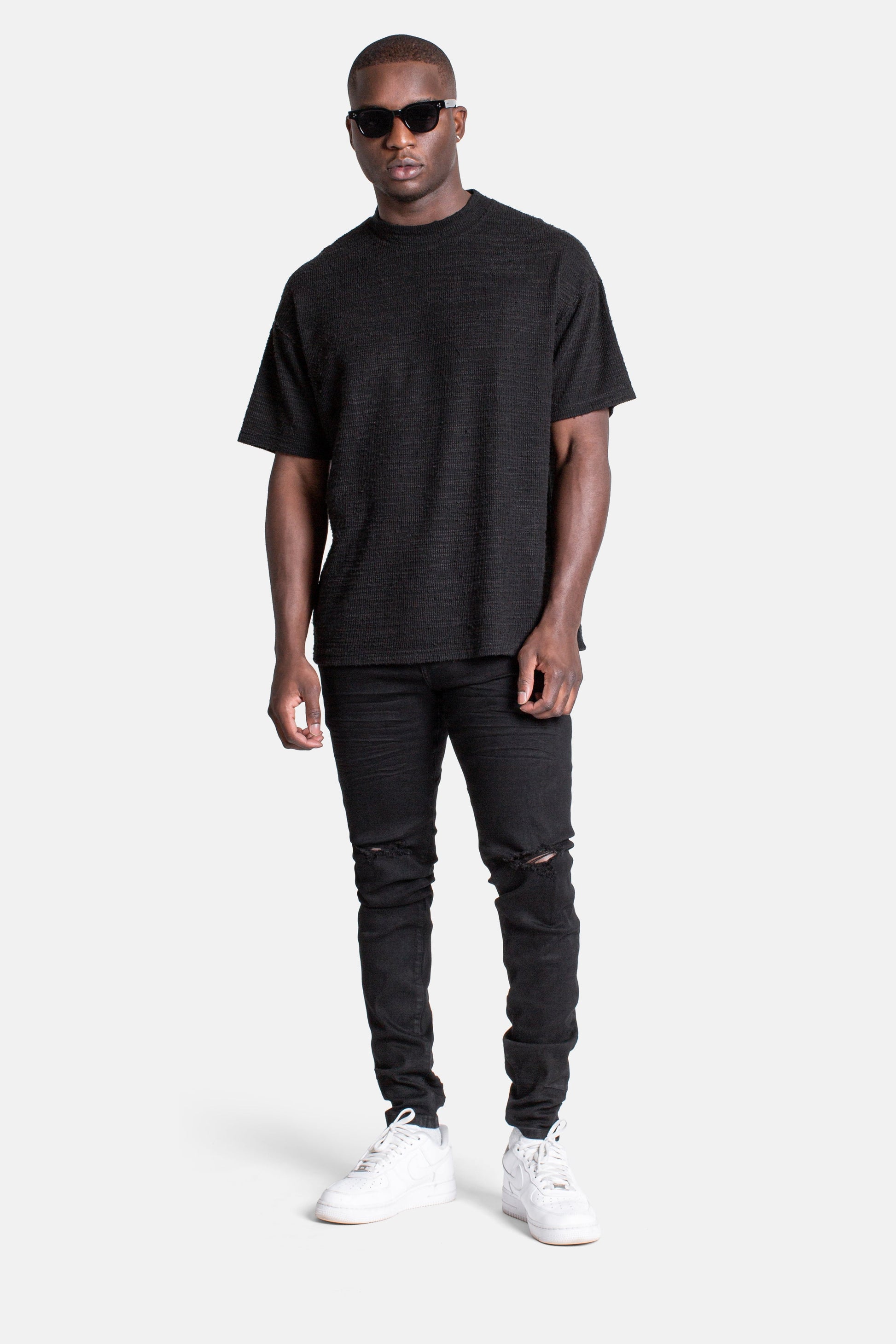 JM denim 203 Skinny - Destroyed Black