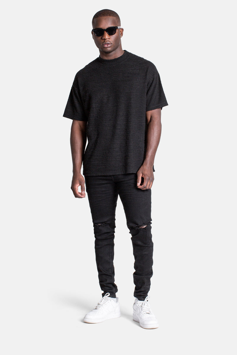 JM denim 203 Skinny - Destroyed Black