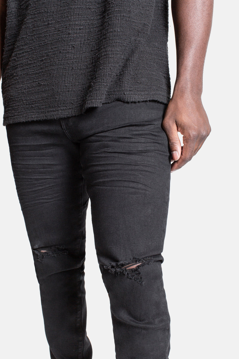 JM denim 203 Skinny - Destroyed Black