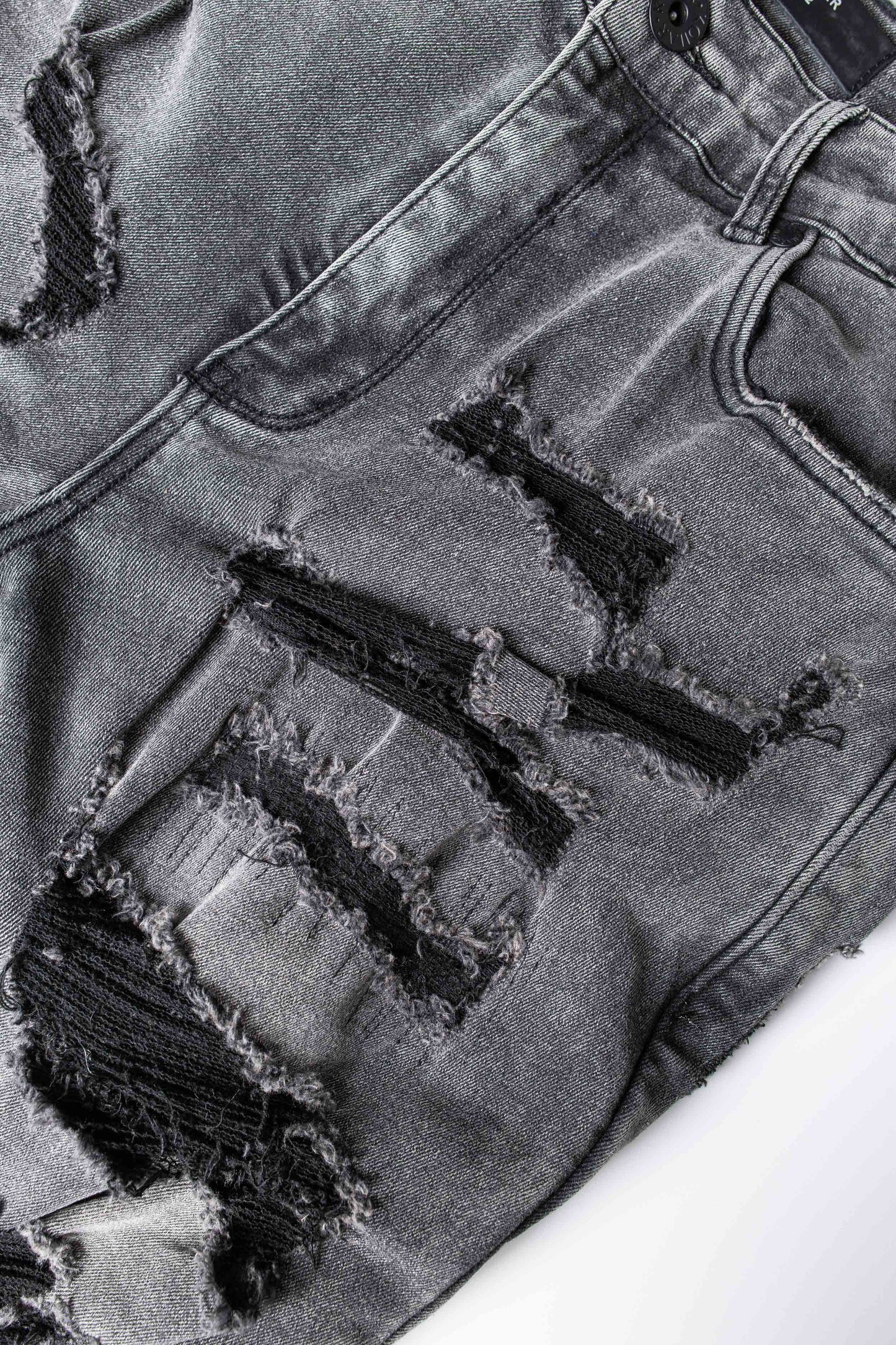 JM denim 203 Skinny - Destroyed Black Thrasher