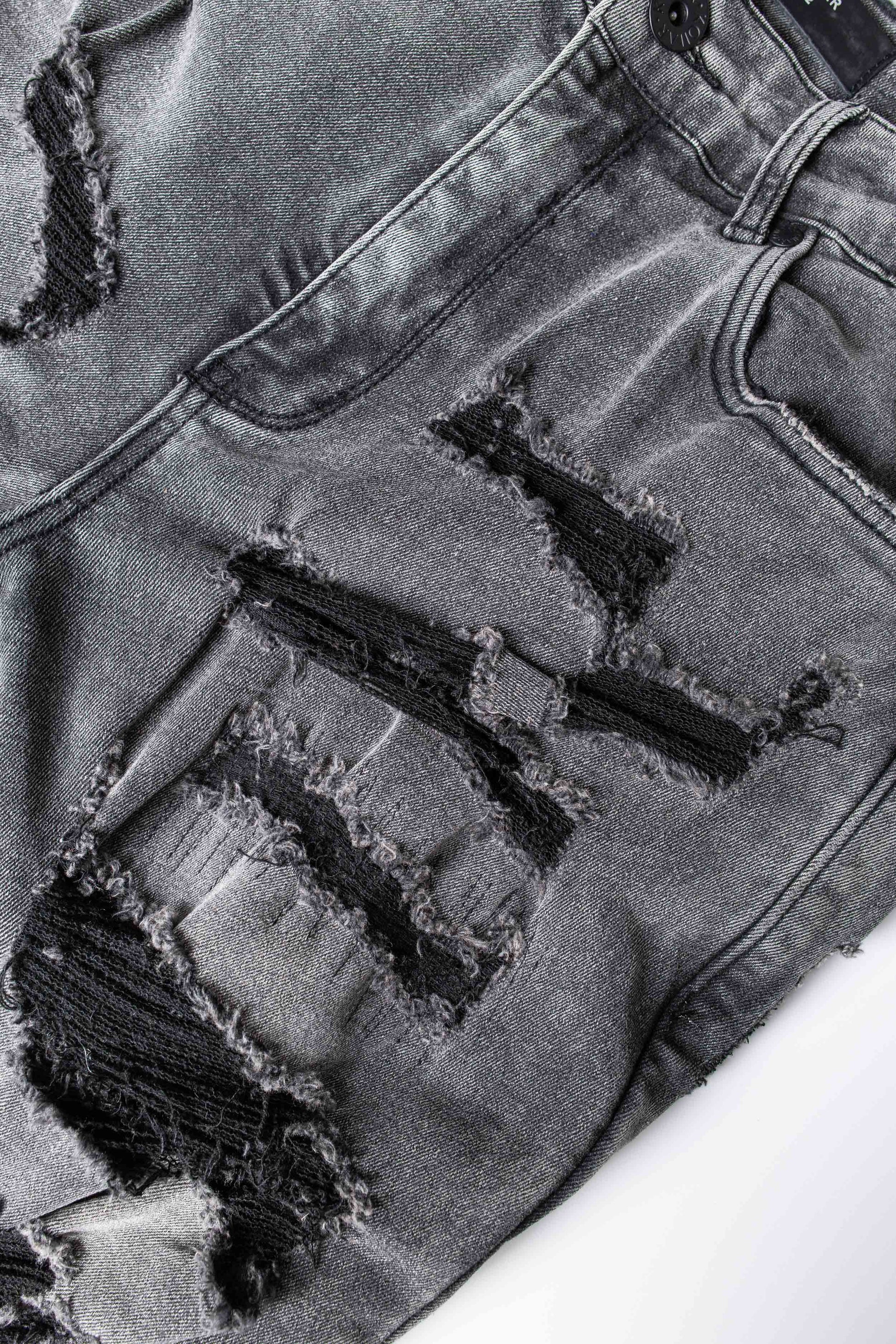 JM denim 203 Skinny - Destroyed Black Thrasher