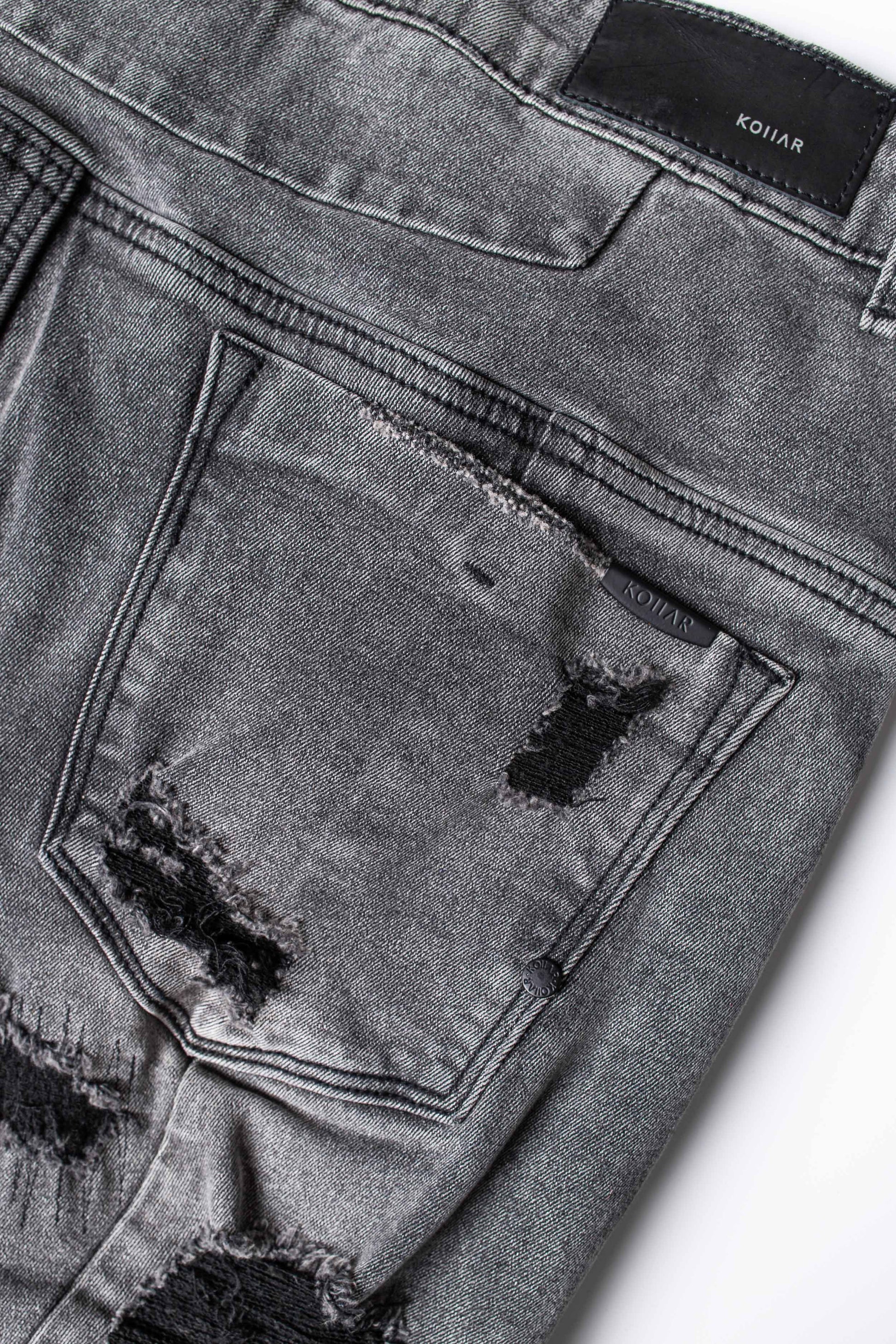 JM denim 203 Skinny - Destroyed Black Thrasher