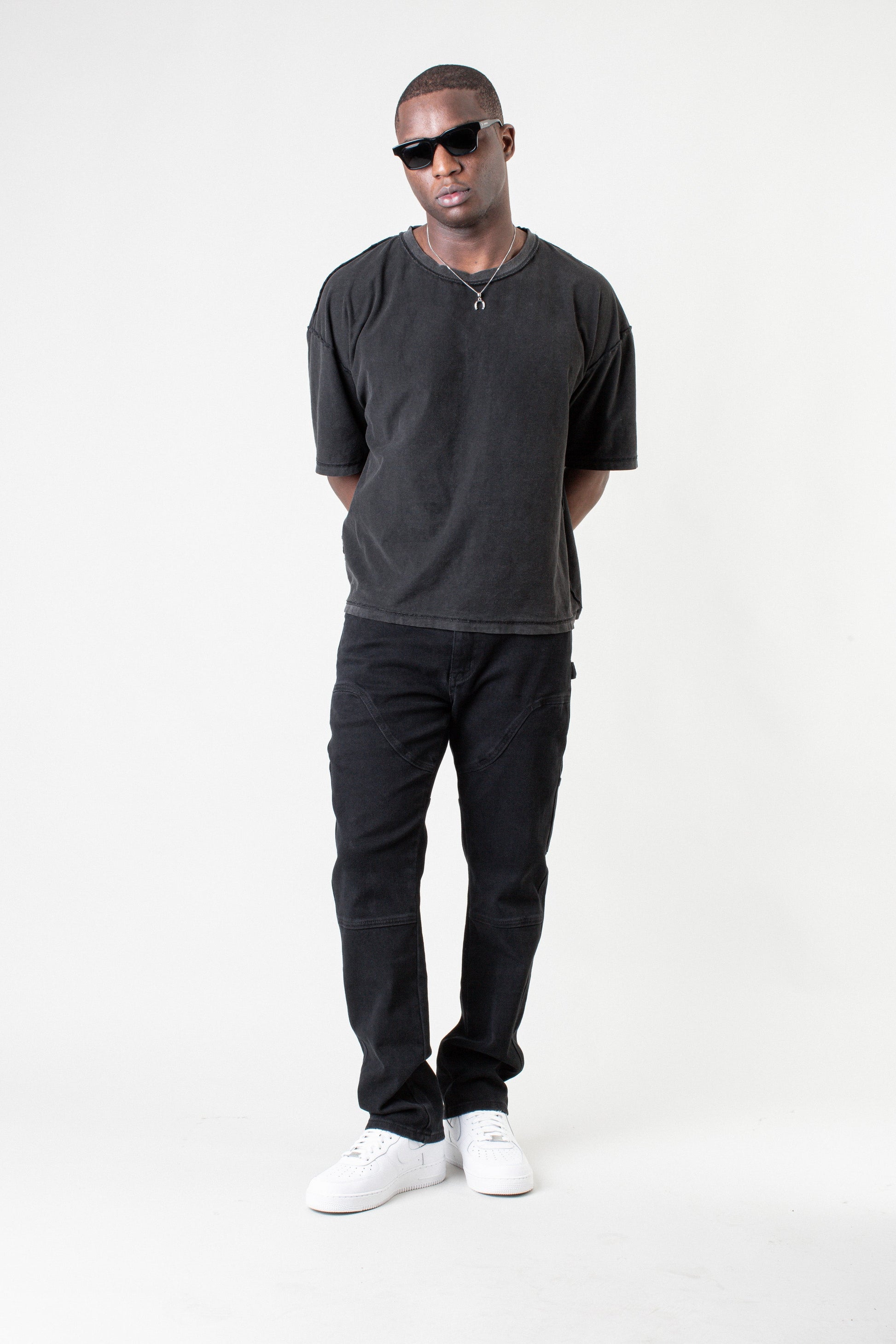 JM denim 967 Straight - Destroyed Carpenter Deep Black