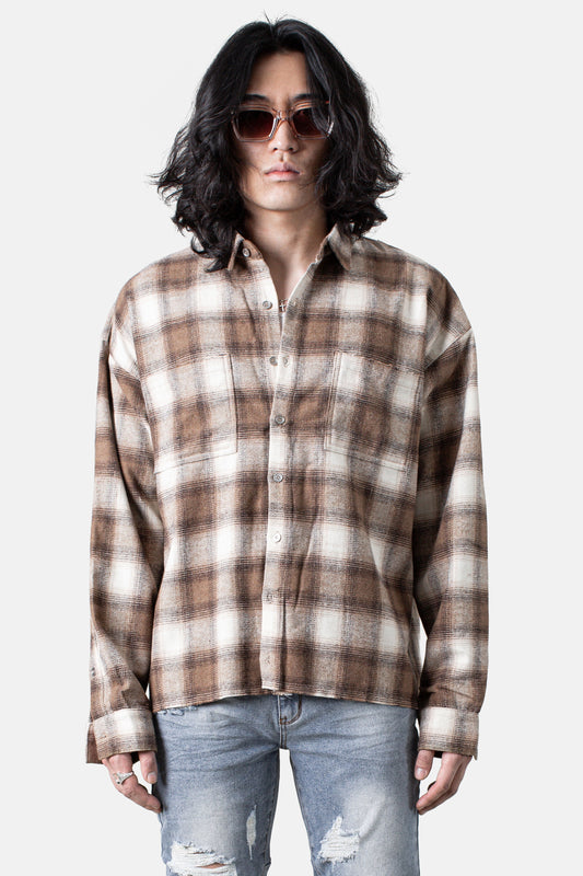 JM flannel Flannel Shirt - Beige