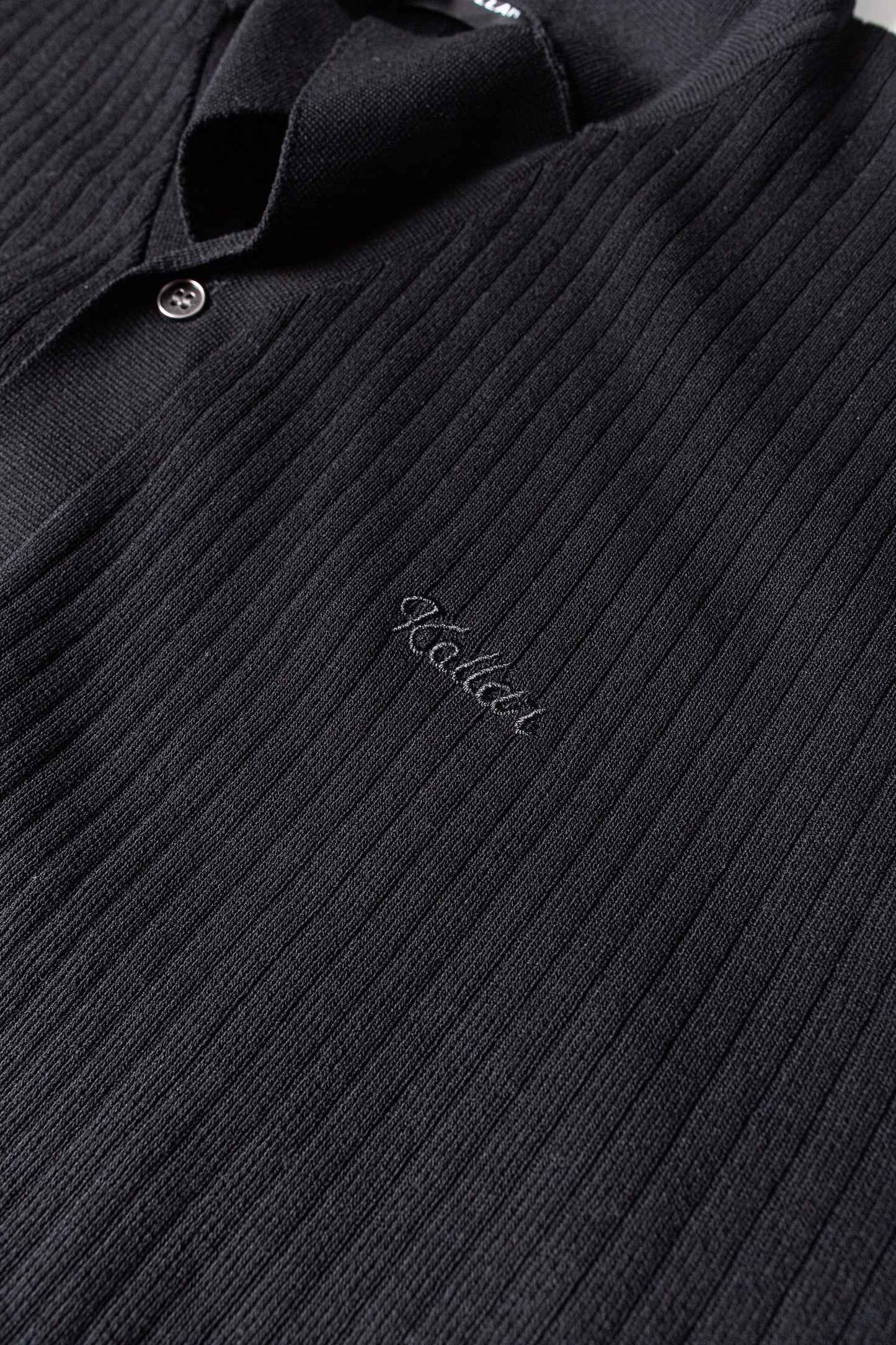 JM Knit Logo Button Down - Black