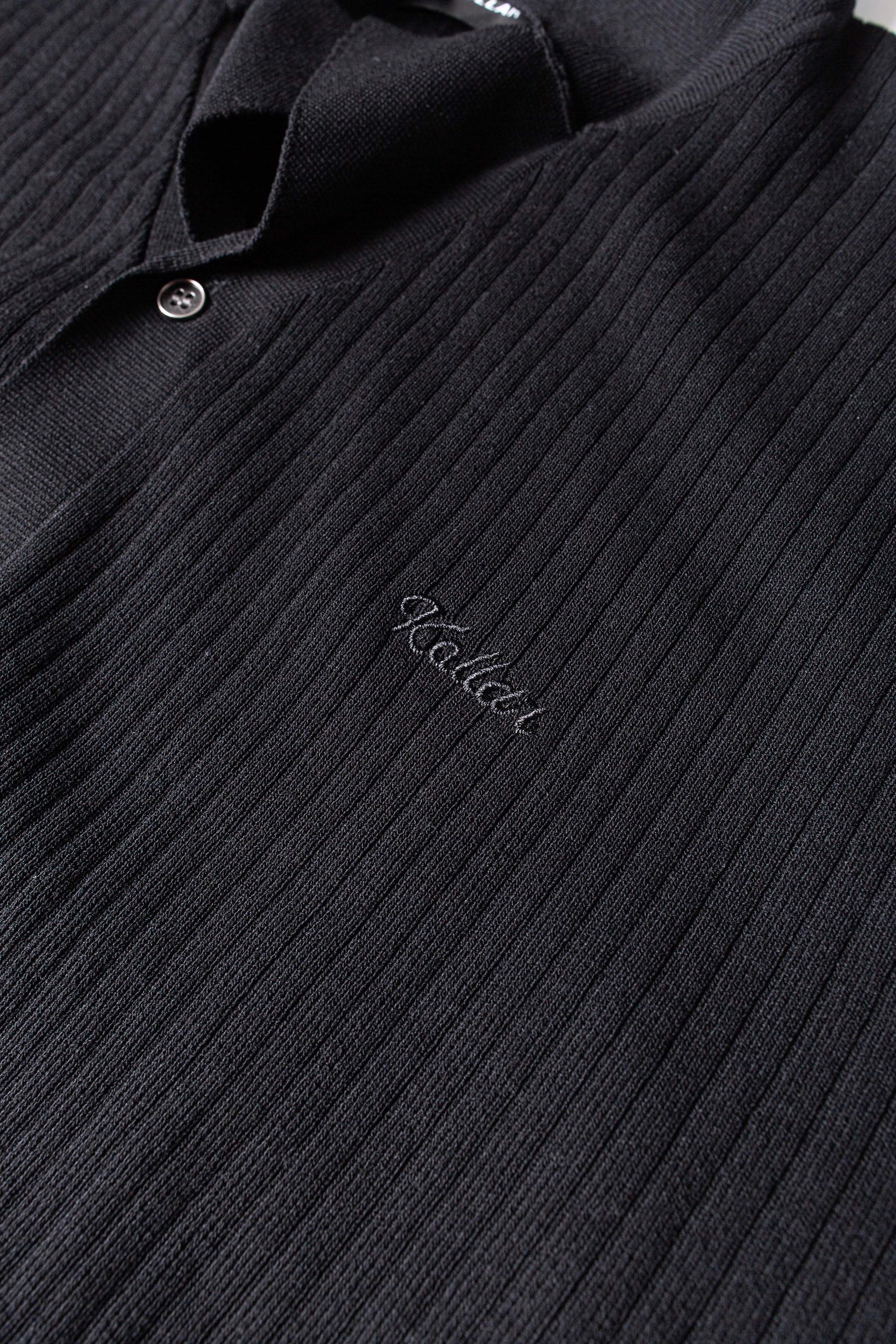JM Knit Logo Button Down - Black