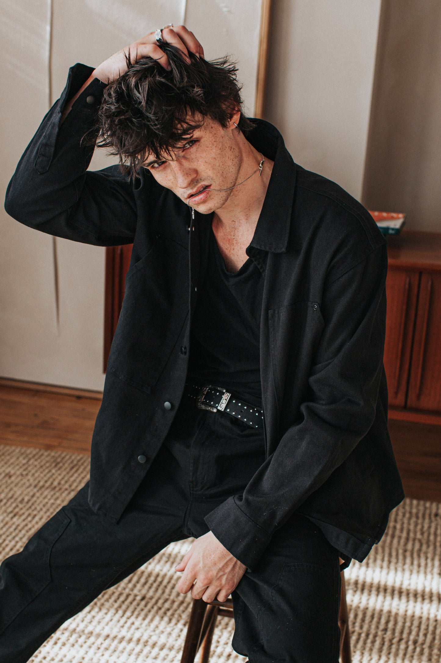 JM overshirt Canvas Overshirt - Black