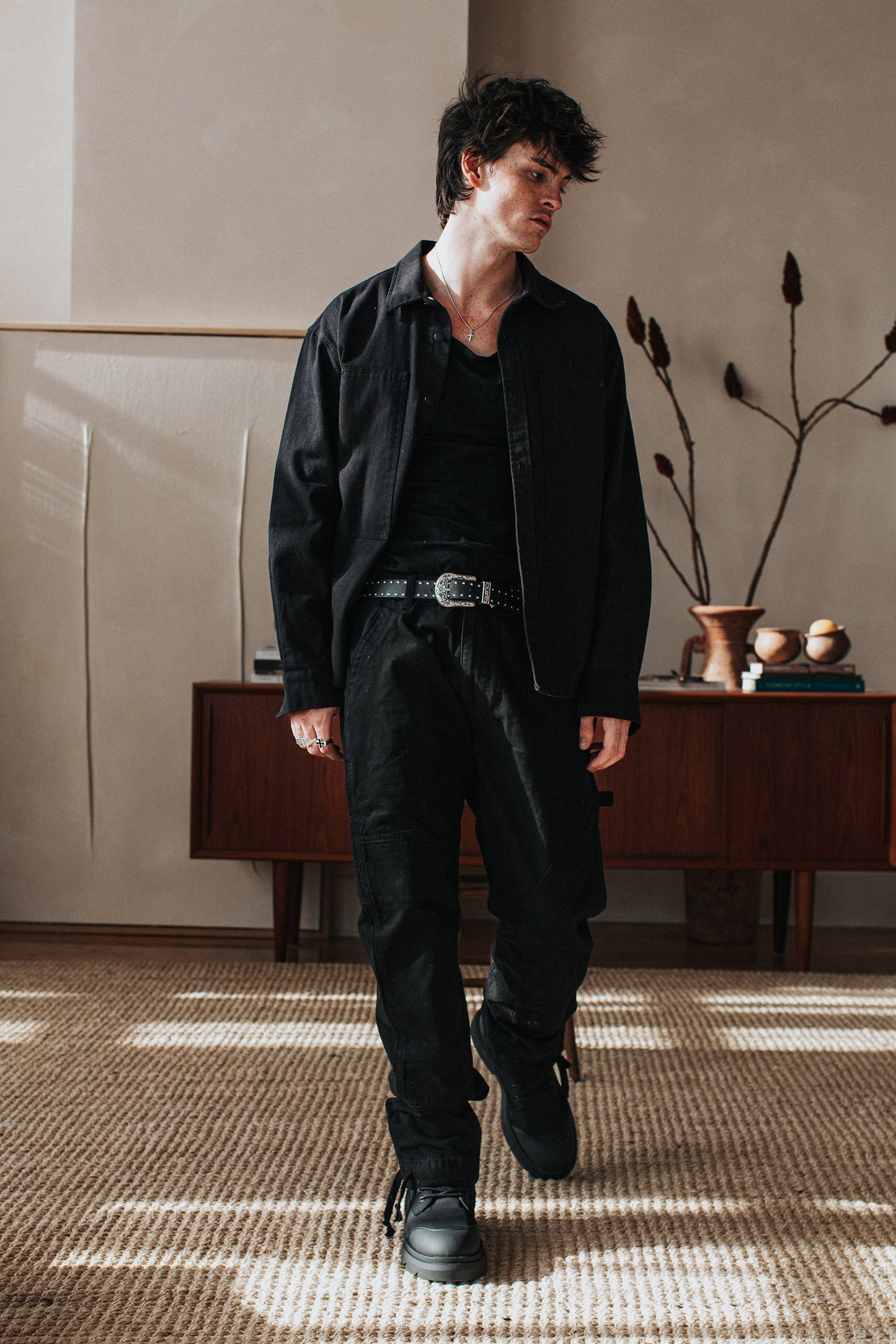 JM overshirt Canvas Overshirt - Black