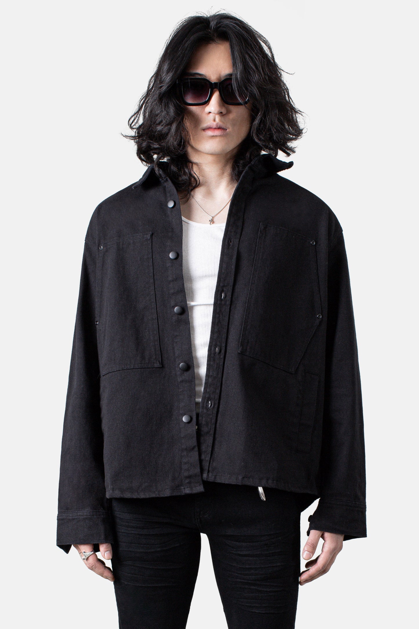 JM overshirt Canvas Overshirt - Black