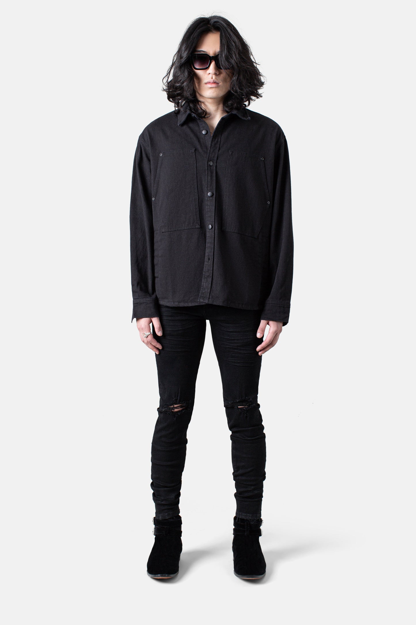 JM overshirt Canvas Overshirt - Black