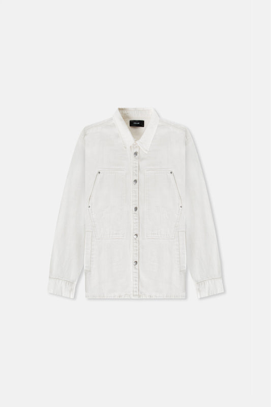 JM overshirt Canvas Overshirt - White