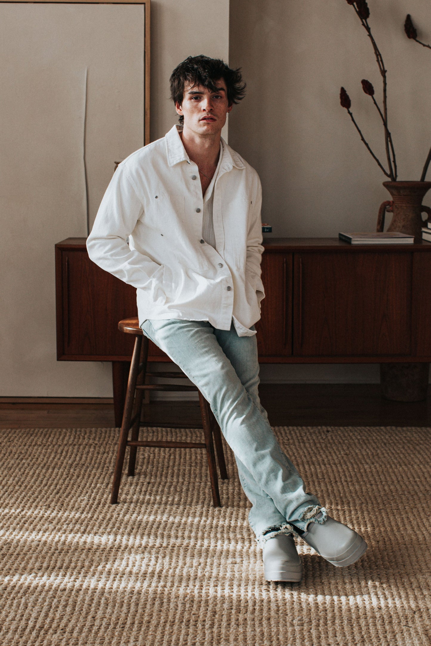 JM overshirt Canvas Overshirt - White