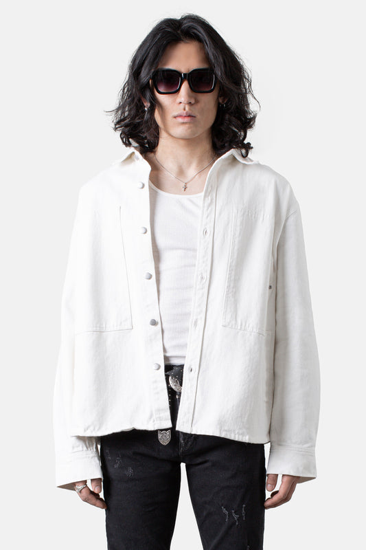 JM overshirt Canvas Overshirt - White