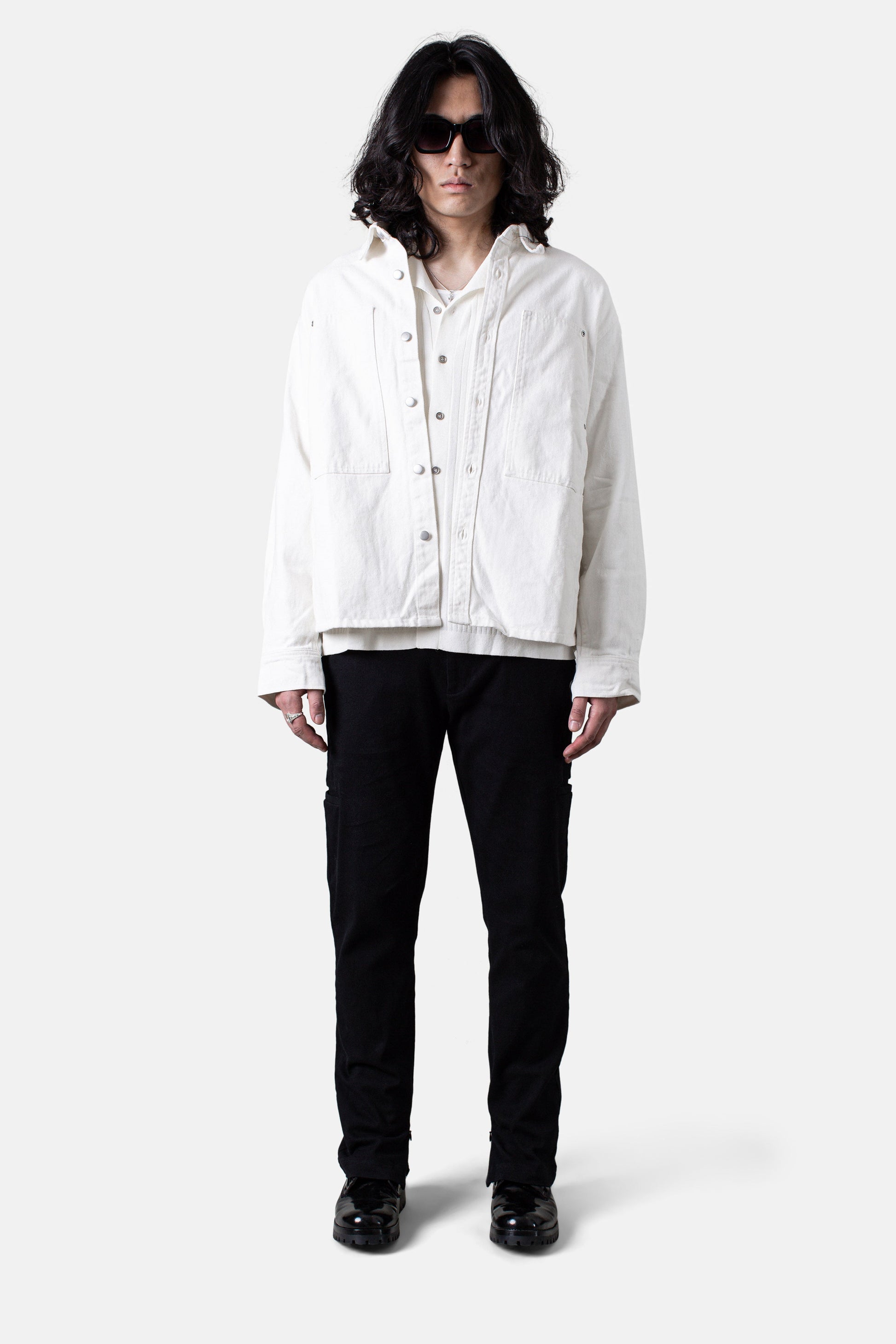 JM overshirt Canvas Overshirt - White