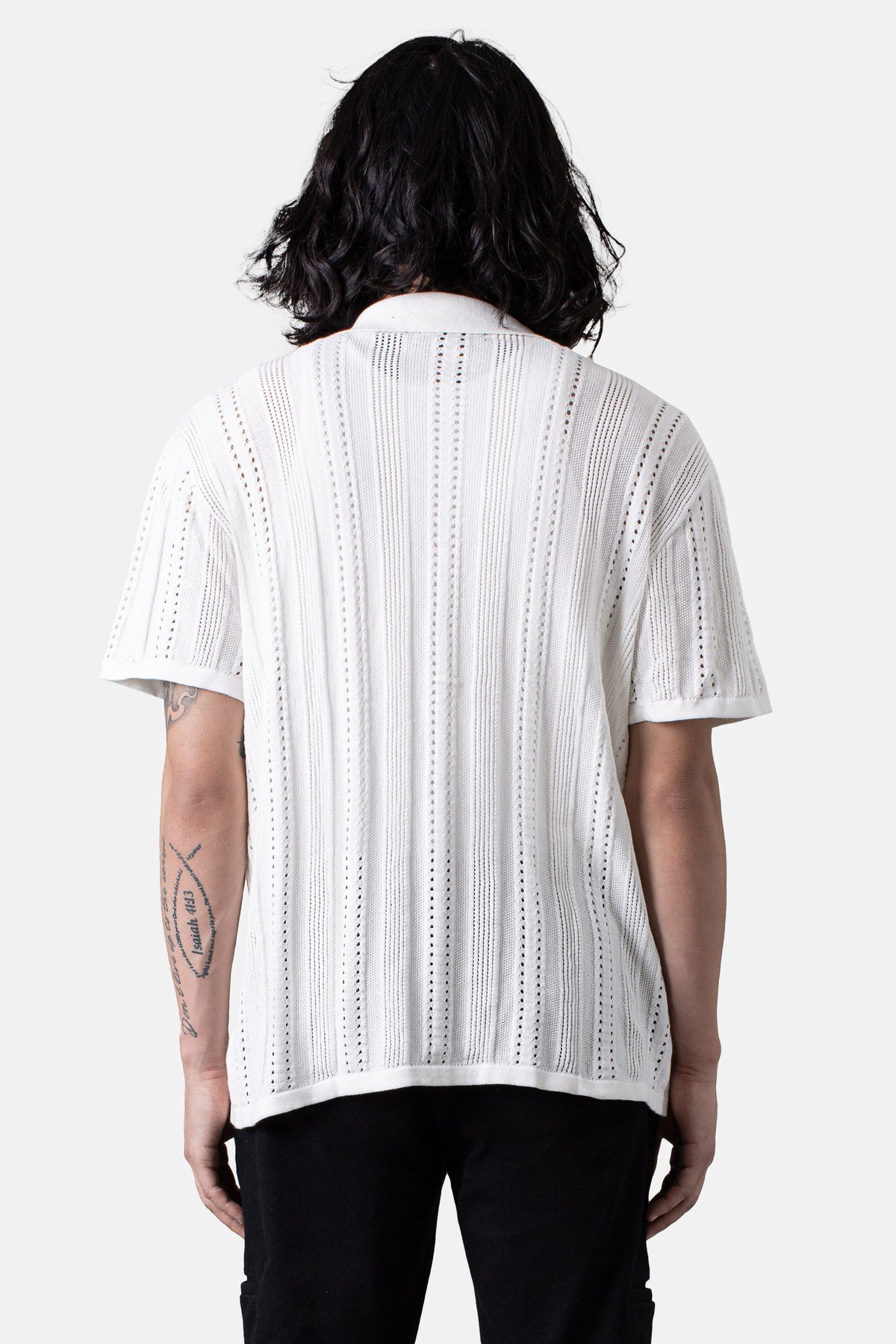 JM Resort Textural Knit Button Down - Off White