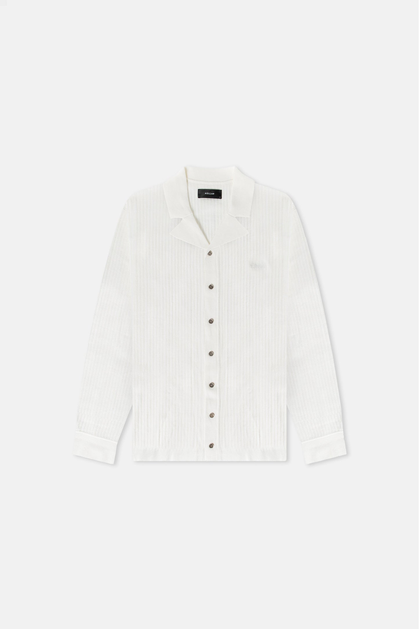 JM Shirts & Tops Knit Logo Button Down - White