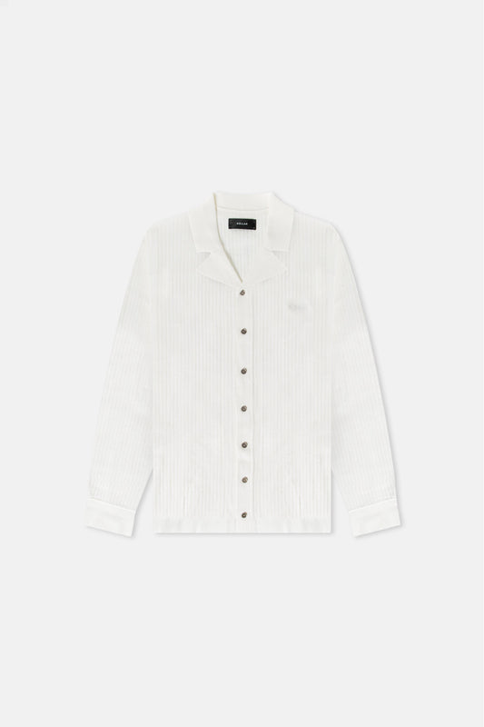 JM Shirts & Tops Knit Logo Button Down - White