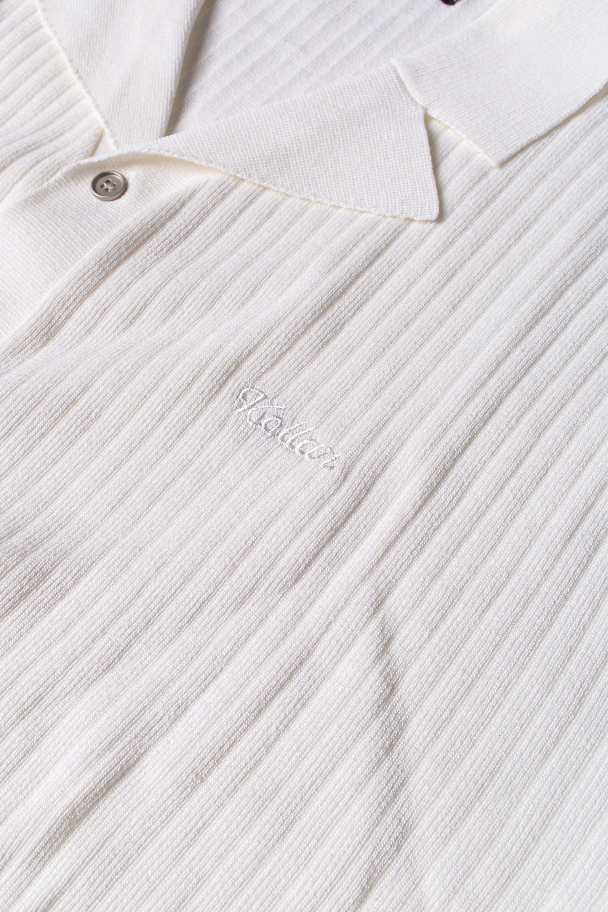 JM Shirts & Tops Knit Logo Button Down - White
