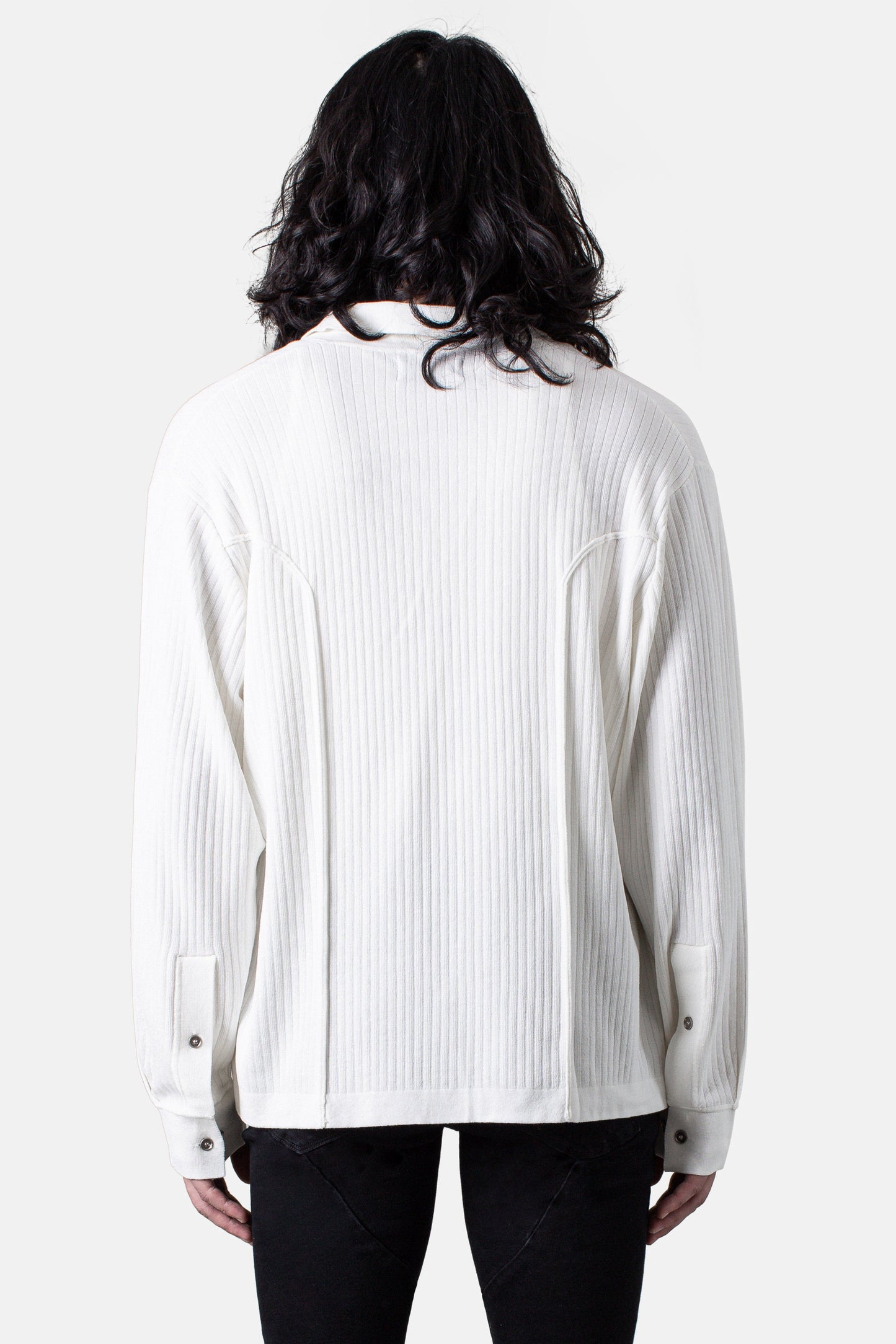 JM Shirts & Tops Knit Logo Button Down - White