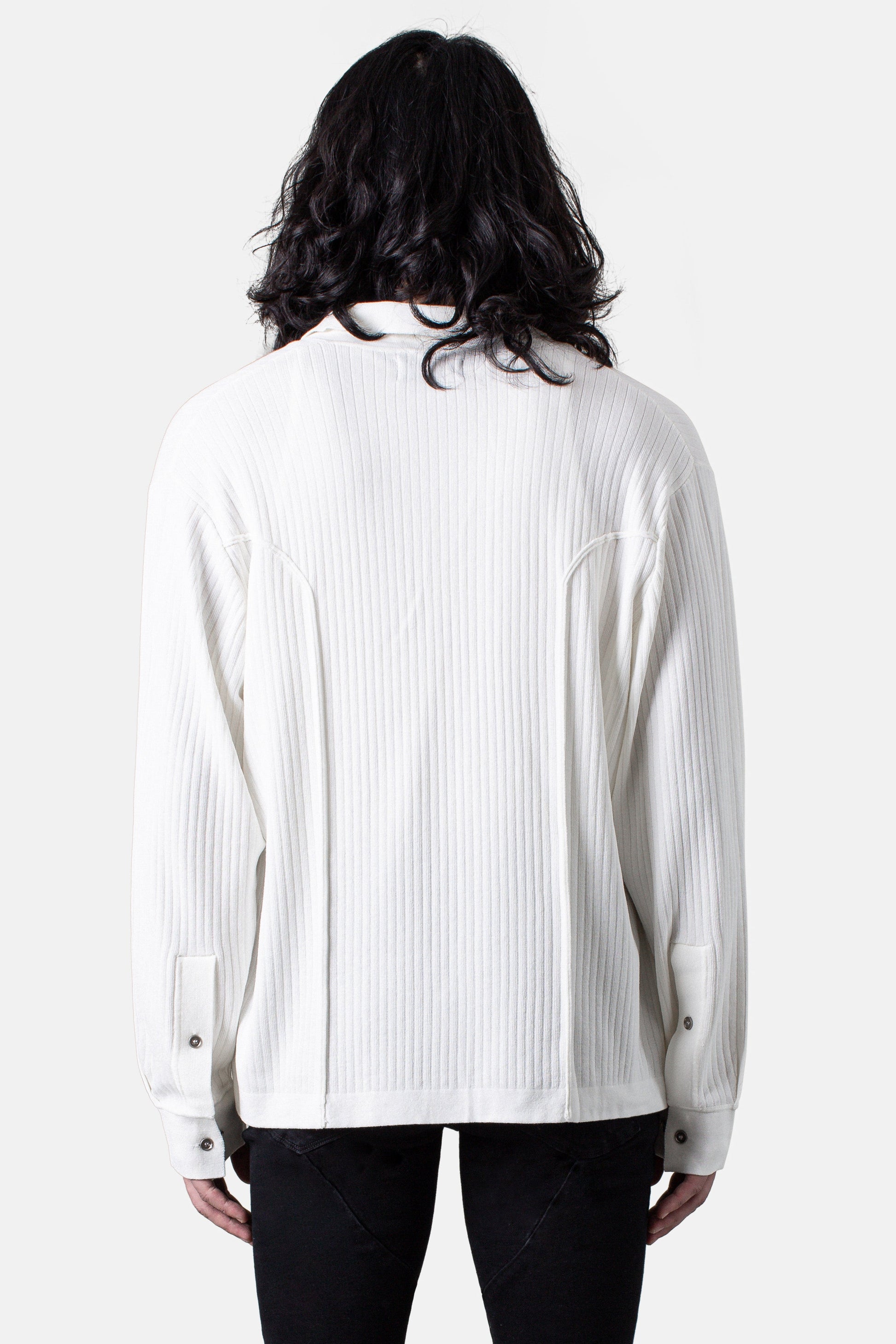 JM Shirts & Tops Knit Logo Button Down - White