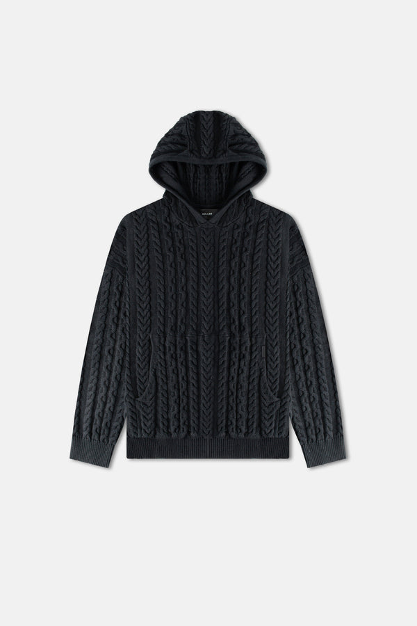 JM Shirts & Tops Knit Pullover Hoodie - Black