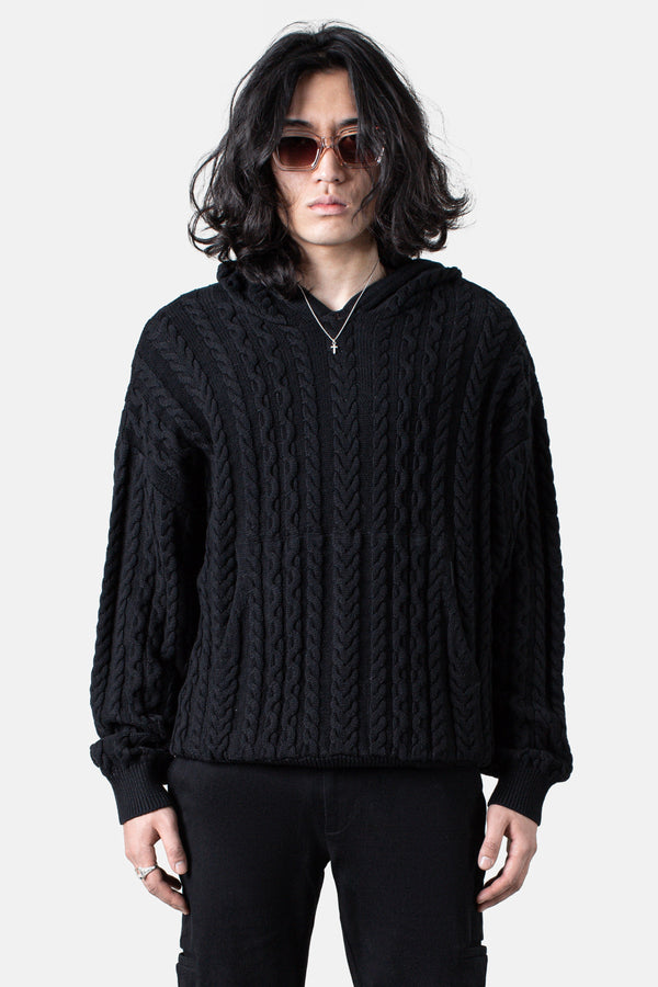 JM Shirts & Tops Knit Pullover Hoodie - Black