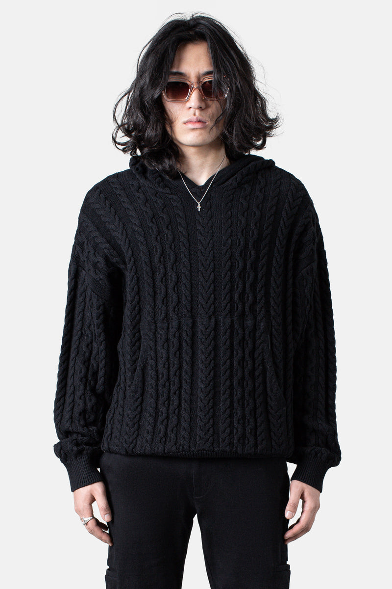 JM Shirts & Tops Knit Pullover Hoodie - Black