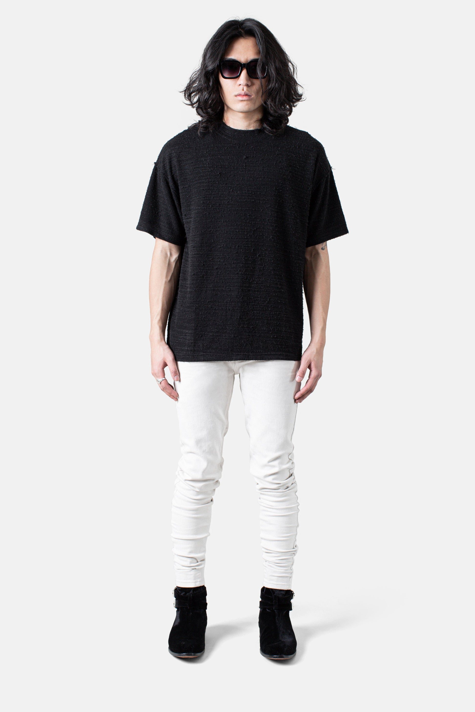 JM Shirts & Tops Textured Tee -  Black